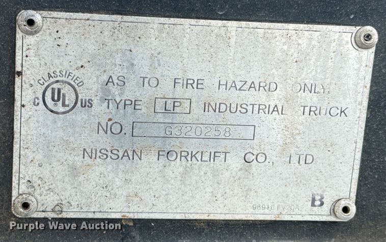 image for item ES5852 Nissan MCUG1F2F30LV forklift