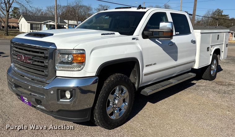 image for item ES8554 2018 GMC Sierra 2500HD Crew Cab utility bed pickup truck