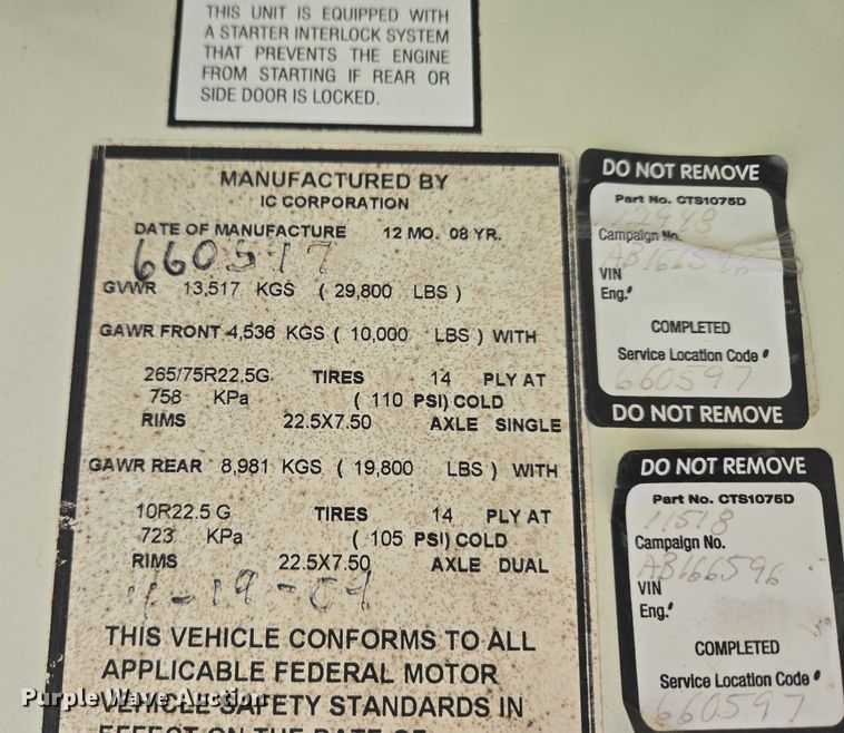 image for item ET1276 2010 IC Bus PB105 school bus