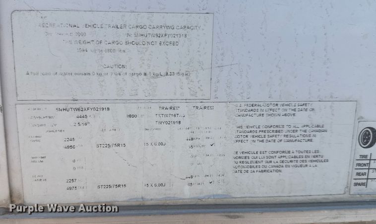 image for item ET1512 2015 Continental enclosed cargo trailer