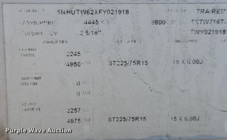 image for item ET1512 2015 Continental enclosed cargo trailer