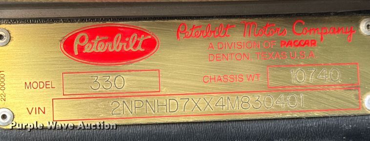 image for item ET4446 2004 Peterbilt 330 dump flatbed truck