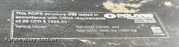 image for item ET4461 2014 Polaris Ranger utility vehicle