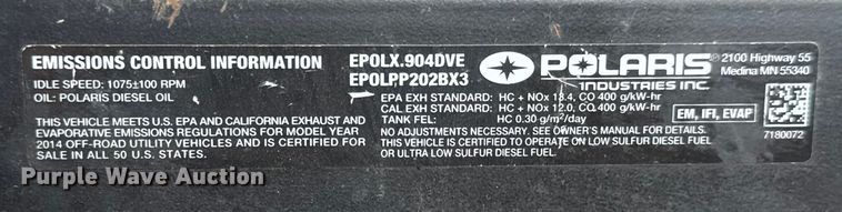 image for item ET4461 2014 Polaris Ranger utility vehicle