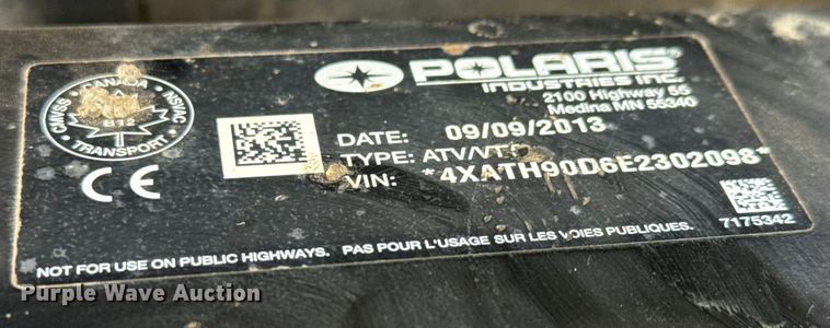 image for item ET4461 2014 Polaris Ranger utility vehicle