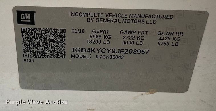 image for item ET6953 2018 Chevrolet Silverado 3500HD Crew Cab dump flatbed pickup truck