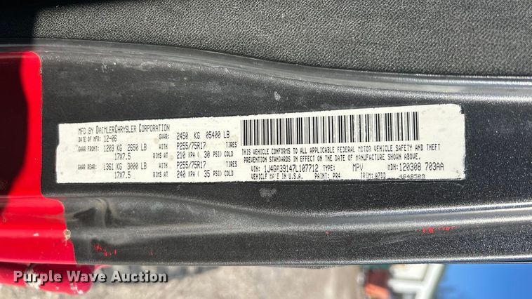 image for item ET6956 2007 Jeep Wrangler SUV