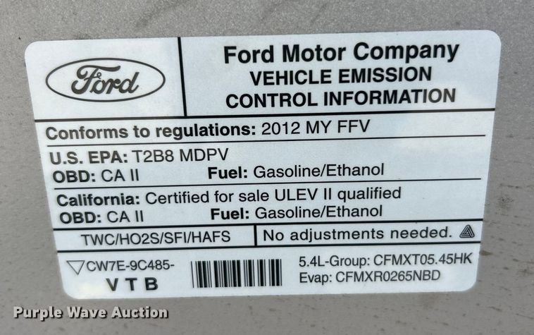 image for item ET6990 2012 Ford E250 Super Duty utility van