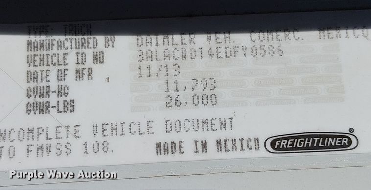 image for item EU2605 2014 Freightliner M2 delivery truck