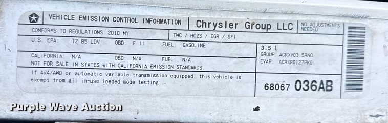 image for item EU4097 2010 Dodge Charger 