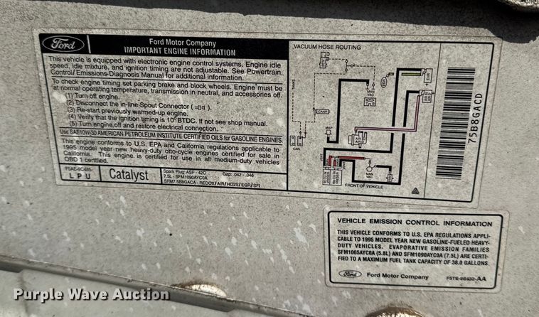 image for item EU4098 1995 Ford F250 Ext. Cab flatbed pickup truck