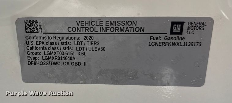 image for item EU4104 2020 Chevrolet Traverse SUV