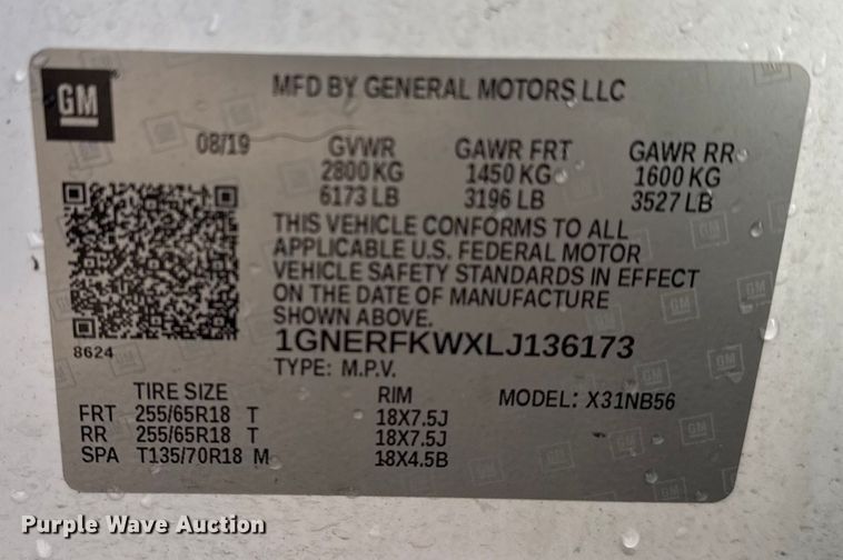 image for item EU4104 2020 Chevrolet Traverse SUV