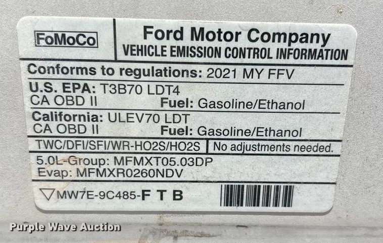 image for item EU4849 2021 Ford F150 Ext. Cab pickup truck