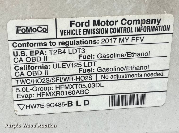 image for item EU4851 2017 Ford F150 Ext. Cab pickup truck