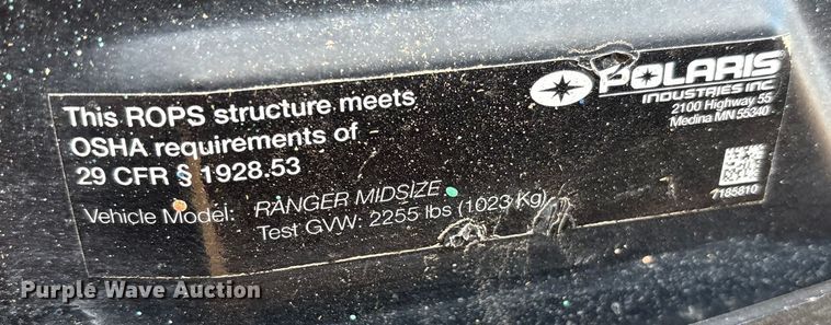 image for item EU4860 2023 Polaris 570 Ranger SP utility vehicle