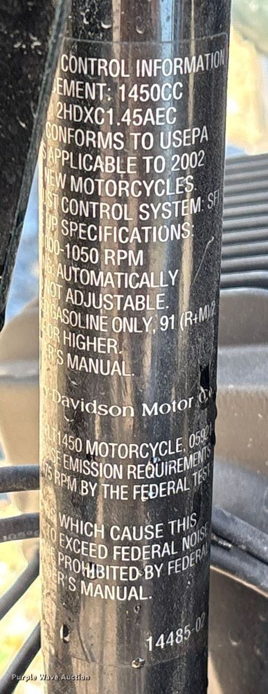 image for item EU7342 2002 Harley-Davidson Electra Glide Ultra Classic  motorcycle