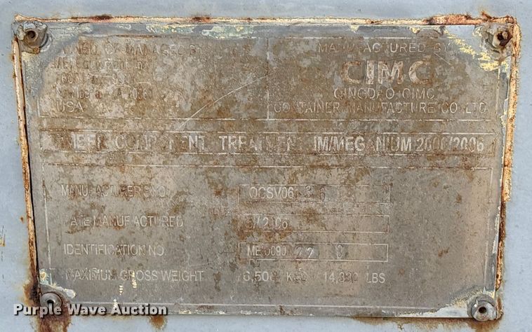 image for item EU7376 2006 CIMC QCSV06136 shipping container