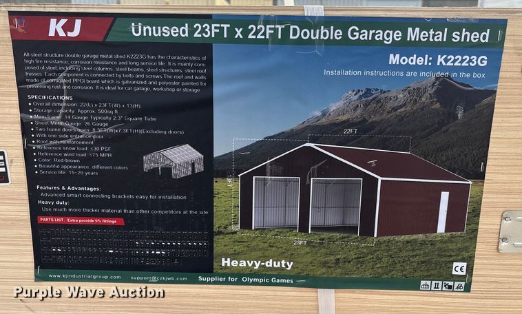 image for item EV2717 KJ K2223G metal garage
