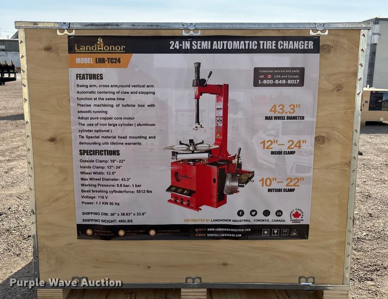 image for item EV2722 Land Honor LHR-TC24 tire machine