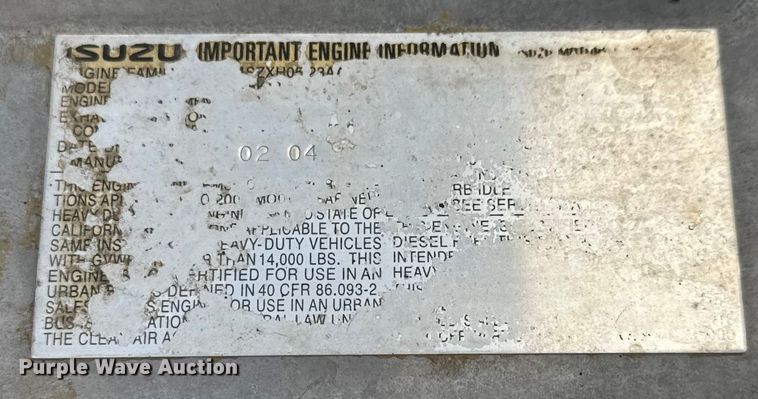 image for item EV6004 2005 GMC W3500 box truck