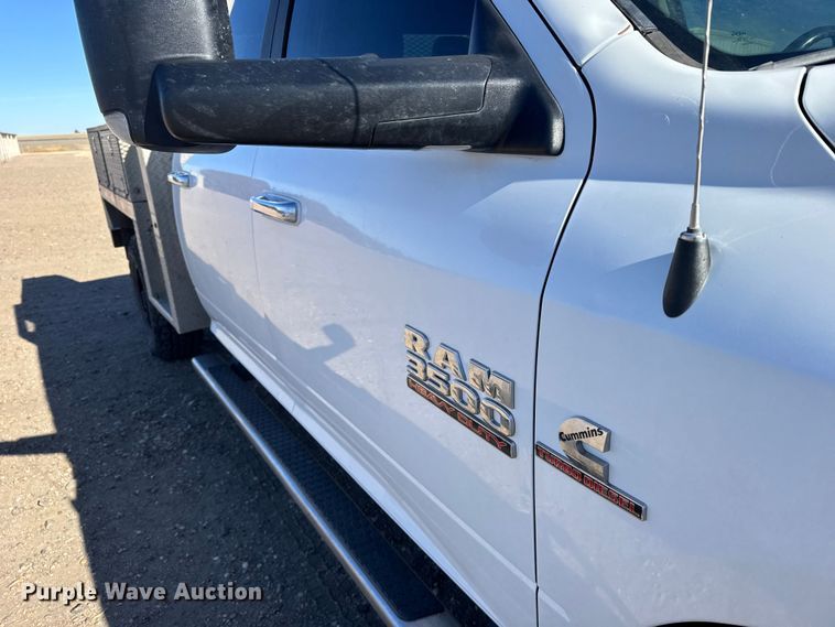 image for item FB0632 2017 RAM 3500 Crew Cab flatbed pickup truck