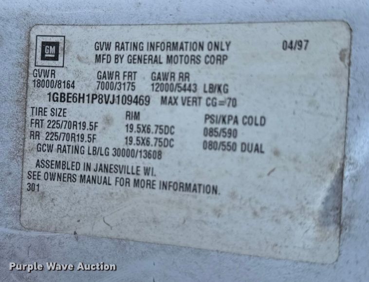 image for item FB0704 1997 Chevrolet C6 flatbed truck