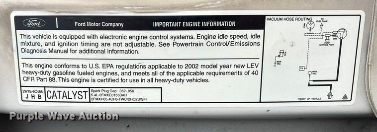 image for item FB0707 2002 Ford E350 box truck