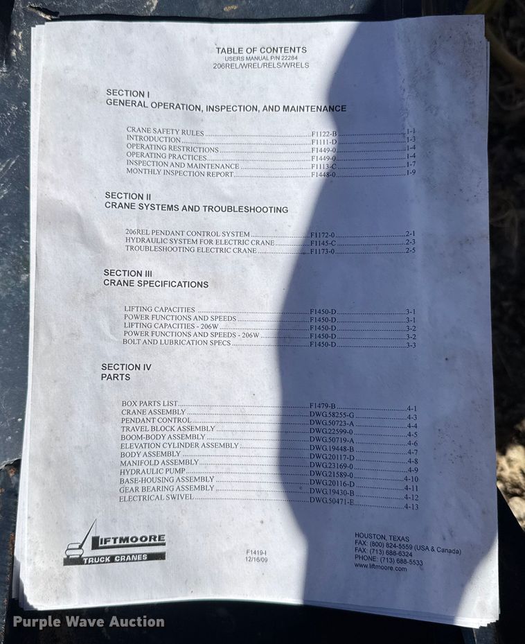 image for item FB0744 Liftmoore truck crane