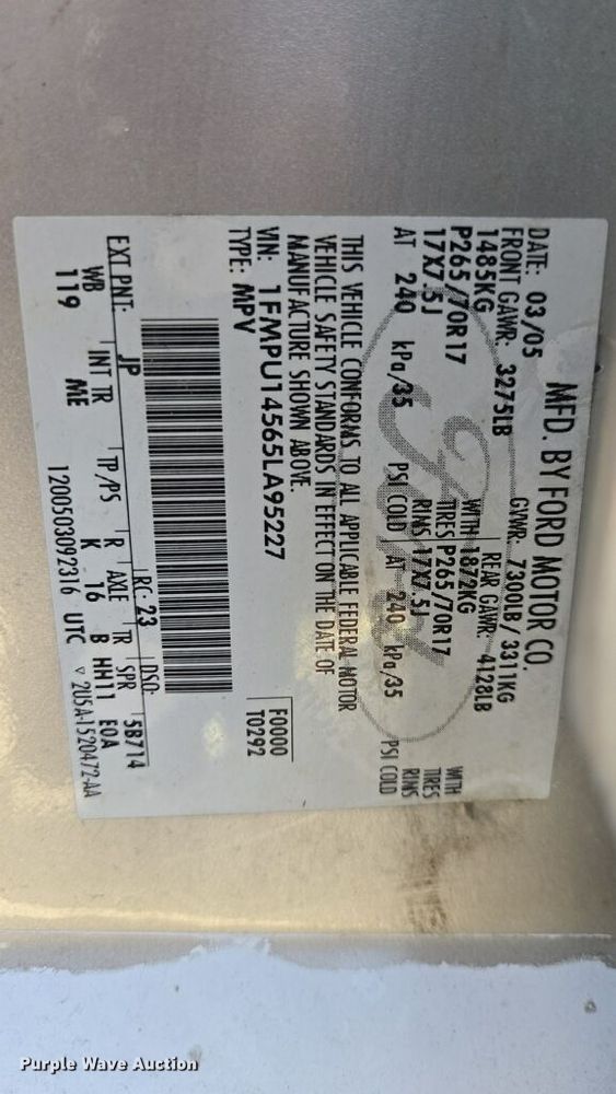 image for item FB2969 2005 Ford Expedition SUV