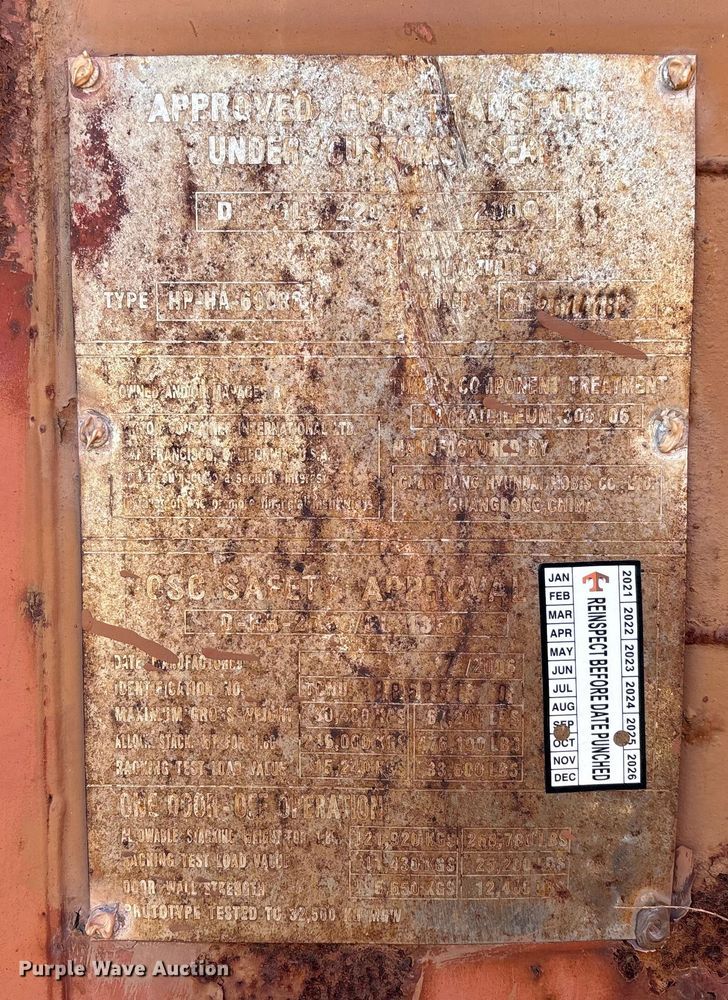 image for item FB2986 2000 Shipping container