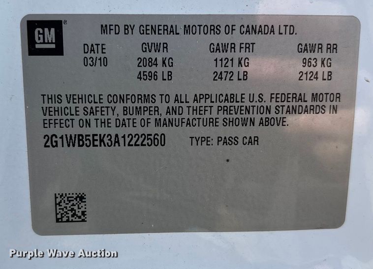 image for item FB3501 2010 Chevrolet Impala 