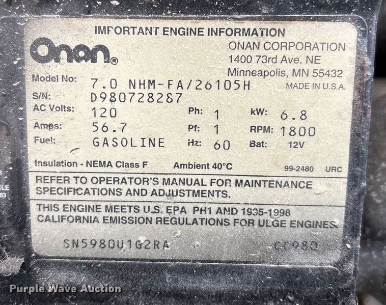 image for item FB3521 1998 Winnebago Grand Tour Vectra RV