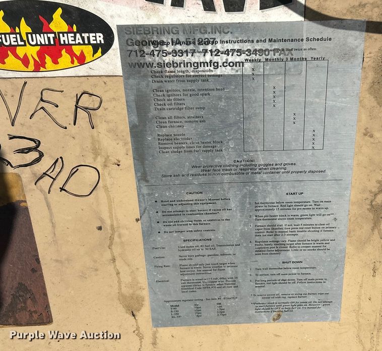 image for item FC5038 Wedco waste oil heater