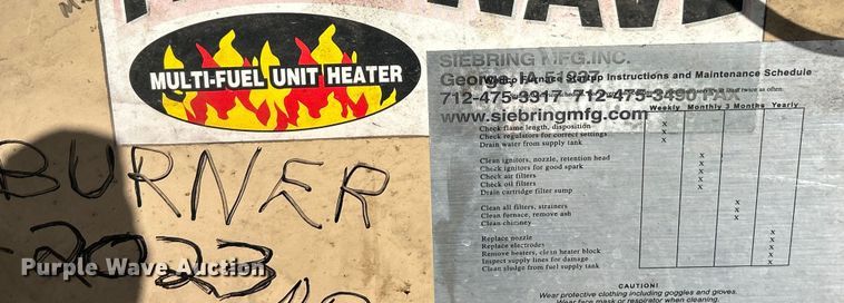 image for item FC5038 Wedco waste oil heater