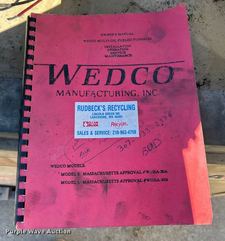 image for item FC5038 Wedco waste oil heater