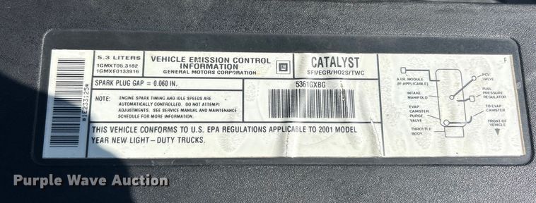 image for item FC5058 2001 Chevrolet Silverado 1500 Ext. Cab pickup truck