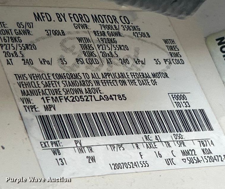 image for item FC5059 2007 Ford Expedition Limited SUV