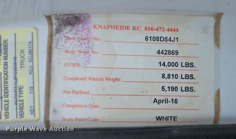 image for item FI0762 2015 Dodge Ram 3500HD utility bed pickup truck