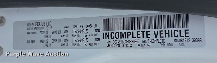 image for item FI0762 2015 Dodge Ram 3500HD utility bed pickup truck