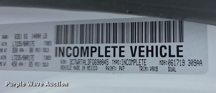 image for item FI0762 2015 Dodge Ram 3500HD utility bed pickup truck