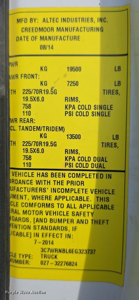 image for item FI0806 2014 Dodge Ram 5500HD bucket truck