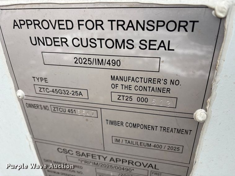image for item FK1117 2025 ZTC-45G32-25A shipping container
