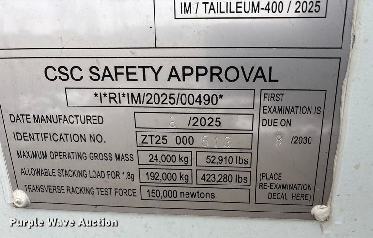 image for item FK1117 2025 ZTC-45G32-25A shipping container