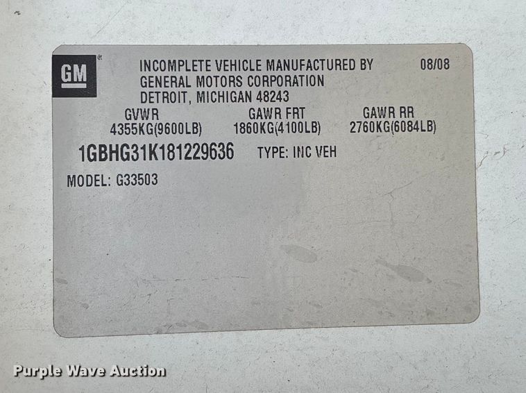 image for item FO3523 2008 Chevrolet Express G3500 utility van