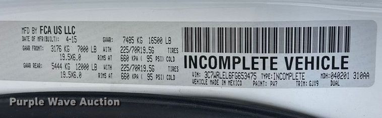 image for item FO3524 2015 RAM 4500 Crew Cab utility / service truck