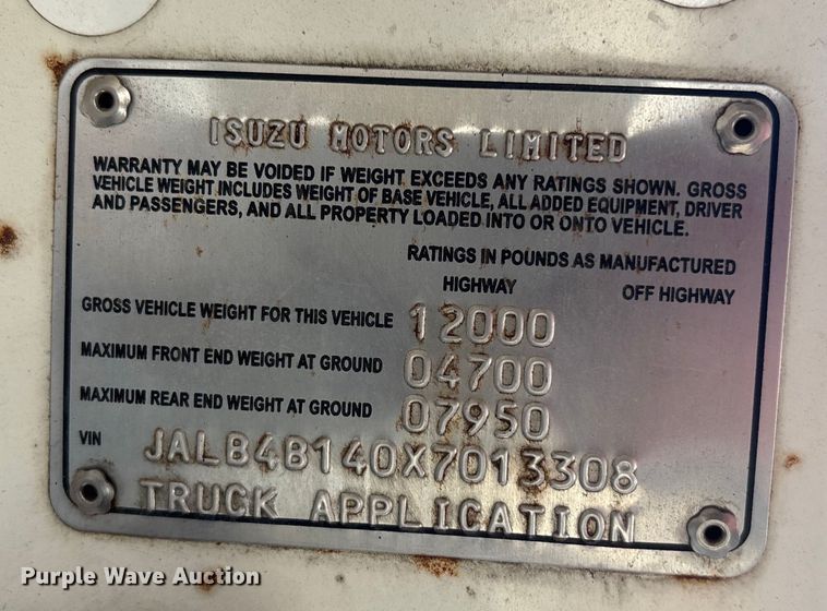 image for item FO3569 1999 Isuzu NPR dump flatbed truck