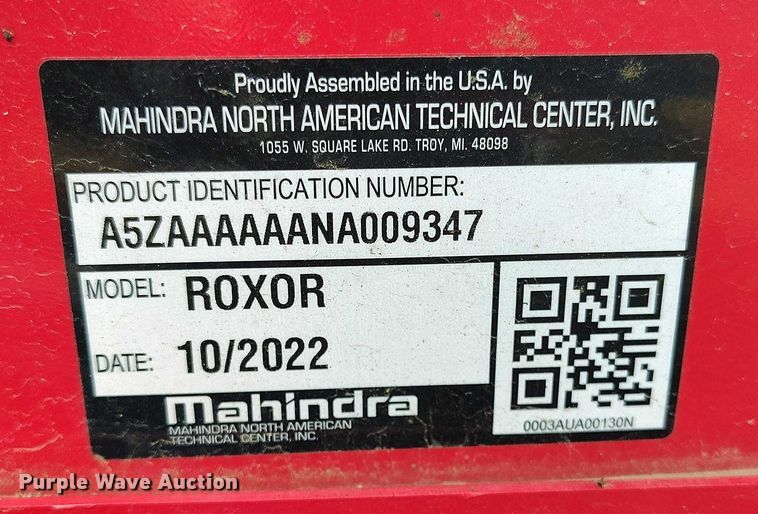 image for item IH9428 2022 Mahindra Roxor utility vehicle