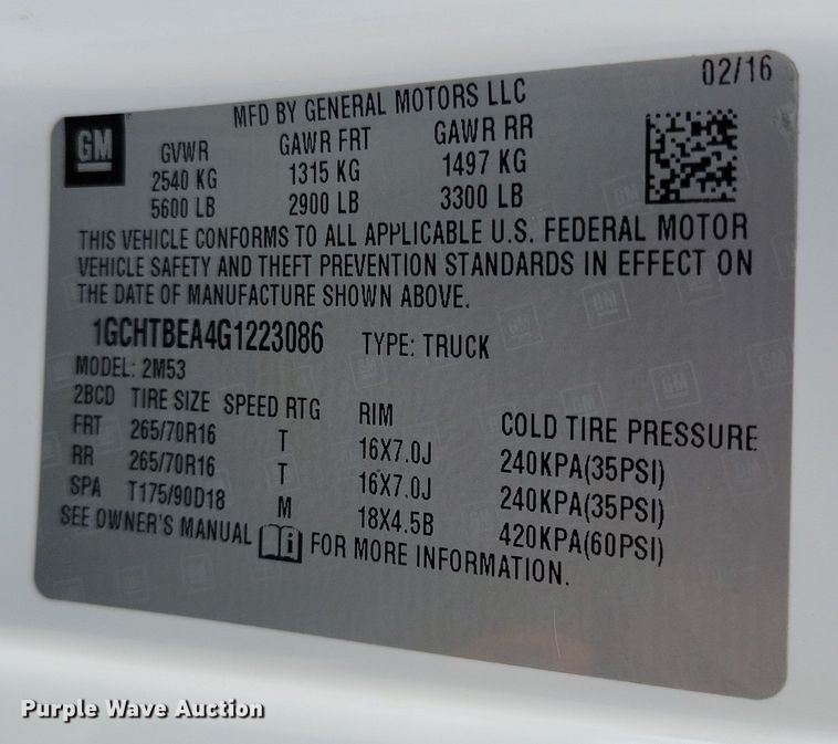 image for item NK9780 2016 Chevrolet Colorado Ext. Cab pickup truck