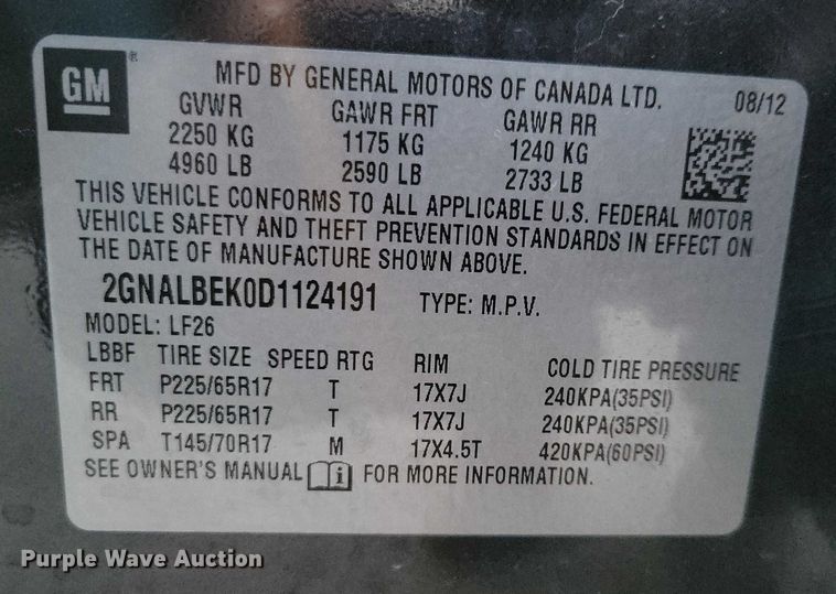 image for item NK9785 2013 Chevrolet Equinox SUV